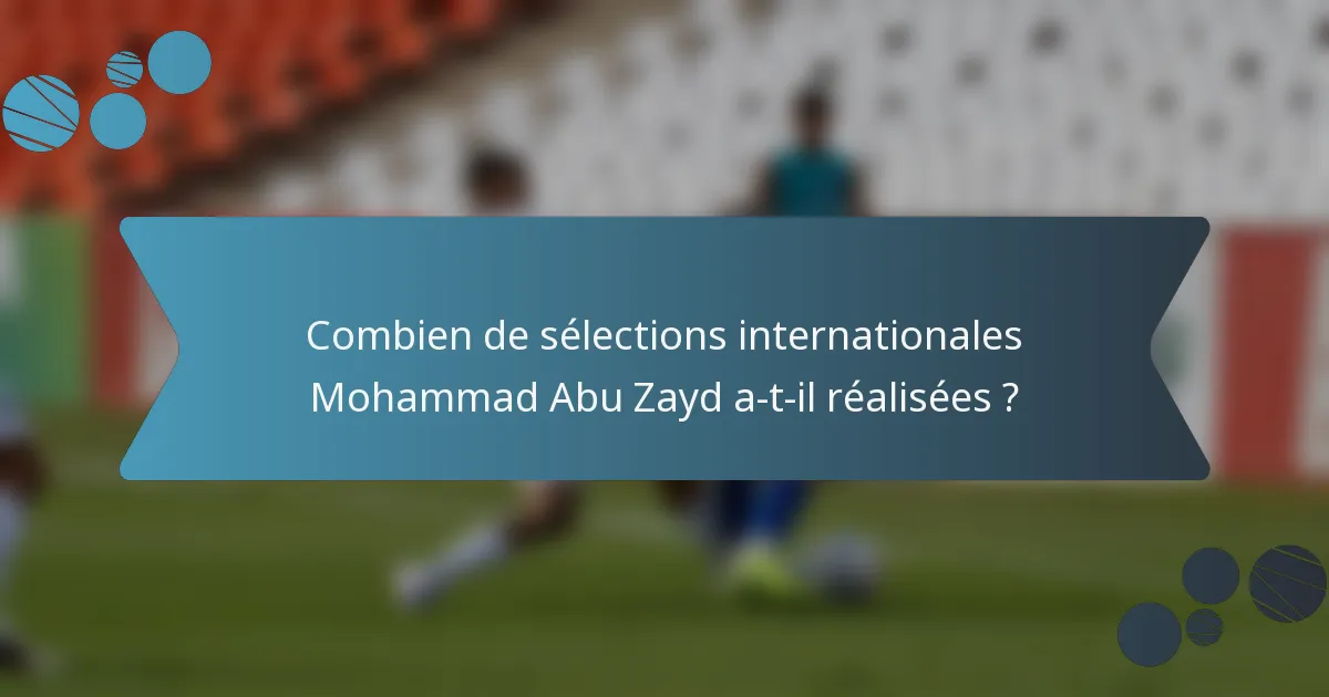 Combien de sélections internationales Mohammad Abu Zayd a-t-il réalisées ?