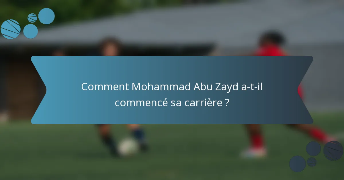 Comment Mohammad Abu Zayd a-t-il commencé sa carrière ?