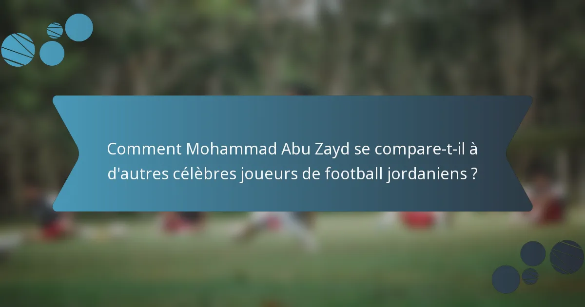 Comment Mohammad Abu Zayd se compare-t-il à d'autres célèbres joueurs de football jordaniens ?