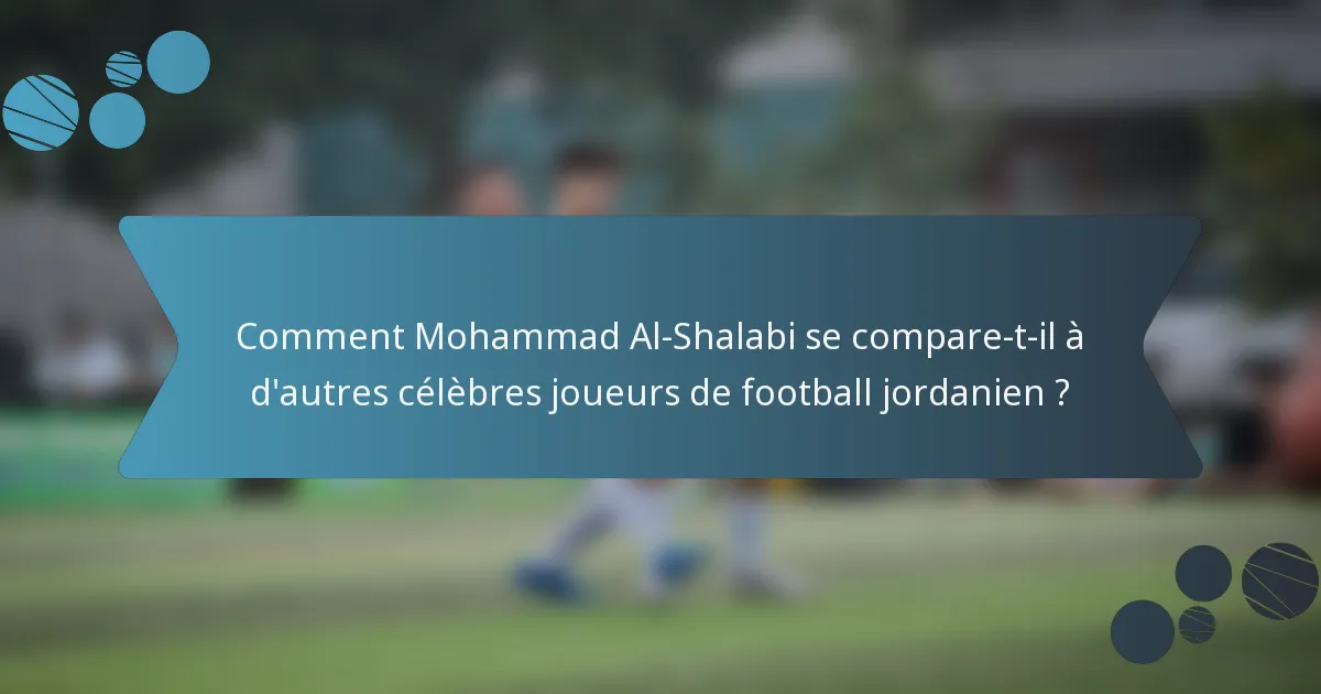 Comment Mohammad Al-Shalabi se compare-t-il à d'autres célèbres joueurs de football jordanien ?