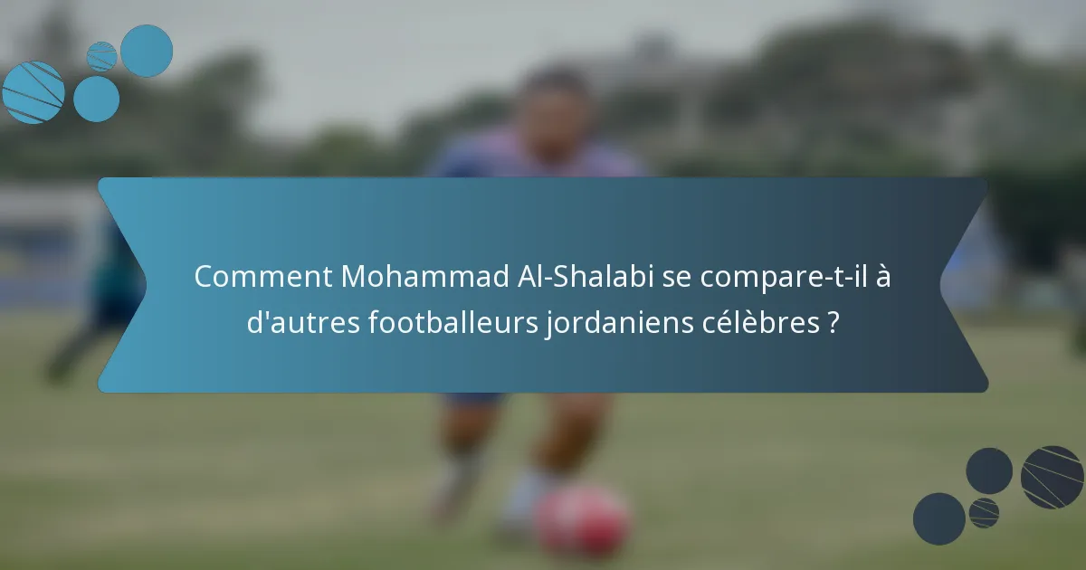 Comment Mohammad Al-Shalabi se compare-t-il à d'autres footballeurs jordaniens célèbres ?