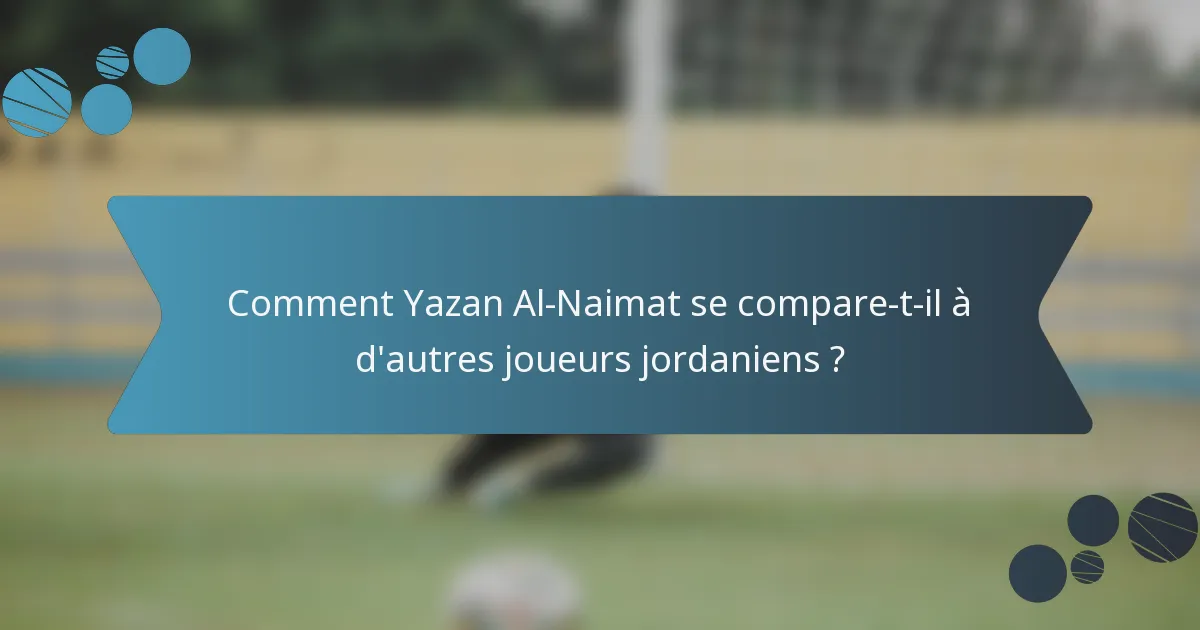 Comment Yazan Al-Naimat se compare-t-il à d'autres joueurs jordaniens ?