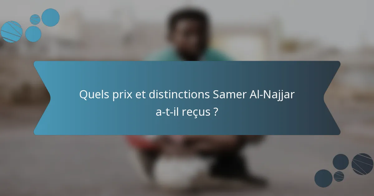 Quels prix et distinctions Samer Al-Najjar a-t-il reçus ?