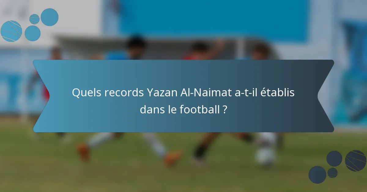 Quels records Yazan Al-Naimat a-t-il établis dans le football ?