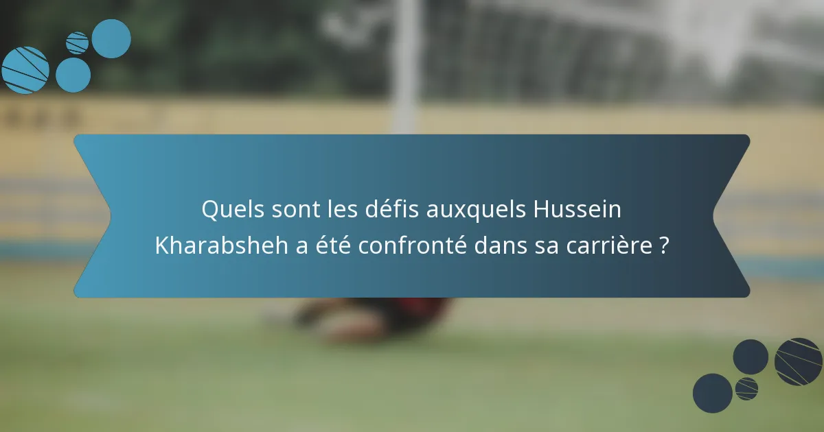 Quels sont les défis auxquels Hussein Kharabsheh a été confronté dans sa carrière ?